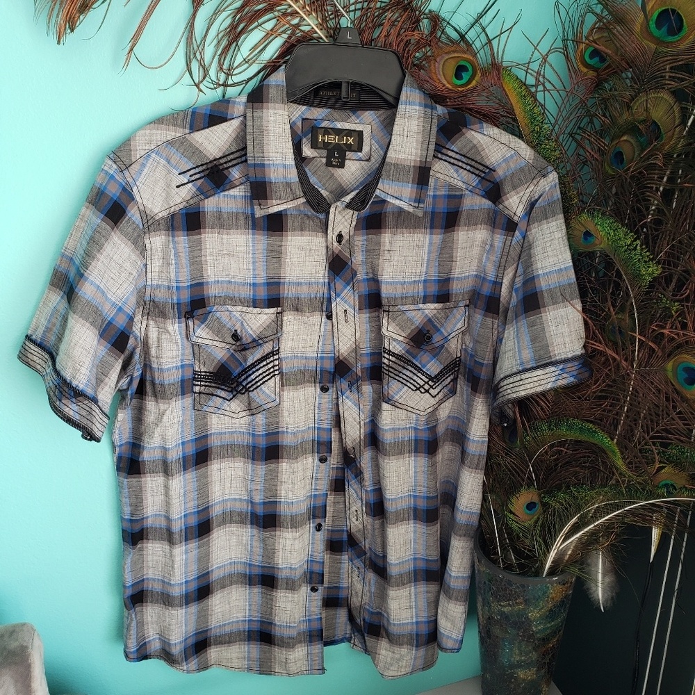 Mens Button Up Short Sleeve Shirt